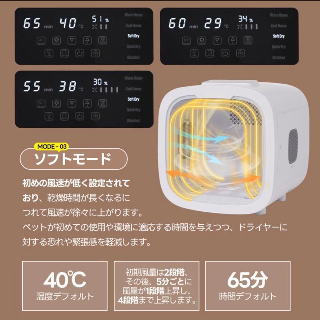 ペットドライヤー ルーム BOX 液晶パネル操作 殺菌モード付き(未使用)