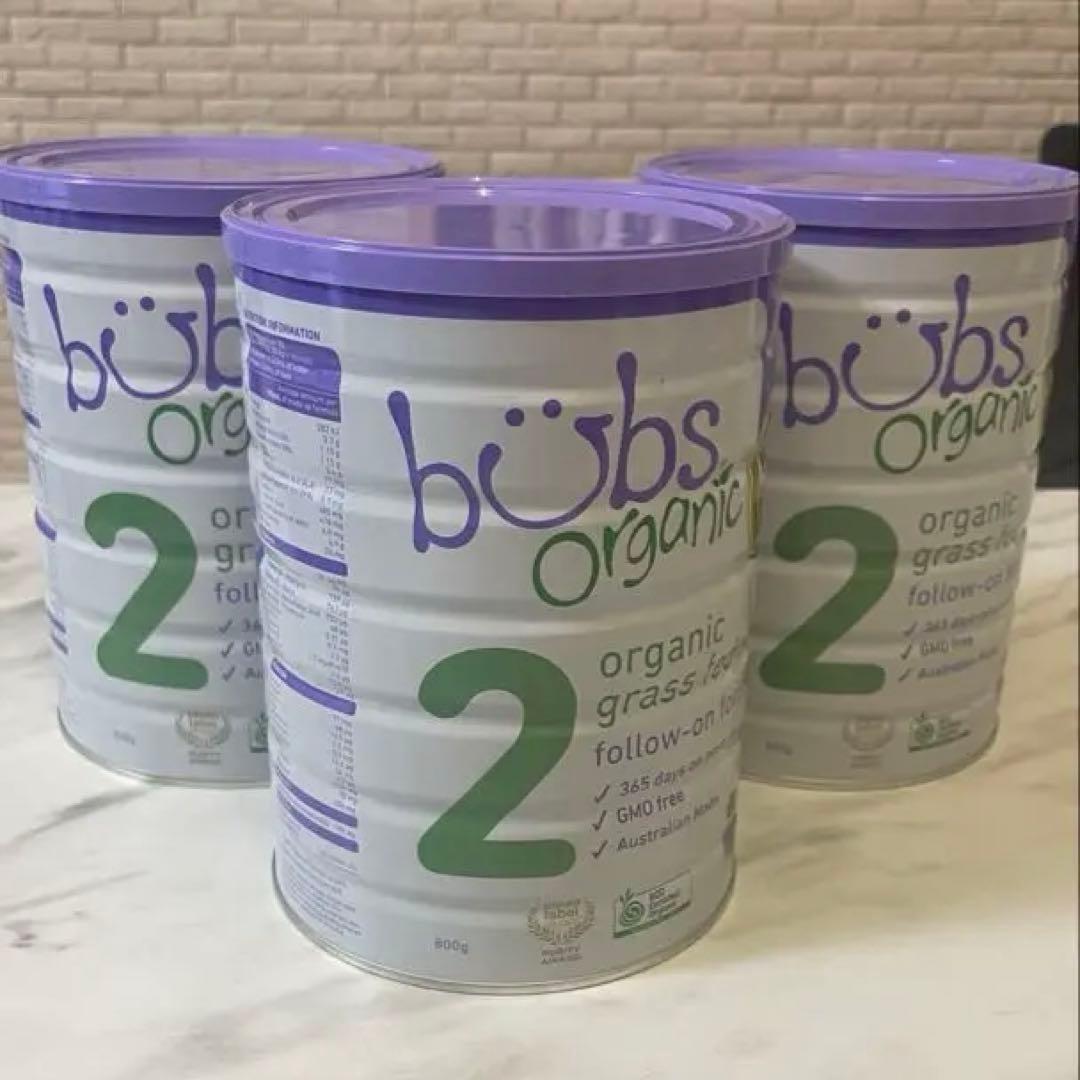 【bubs organic】3缶セット 粉ミルク ステップ2 6-12ヶ月用