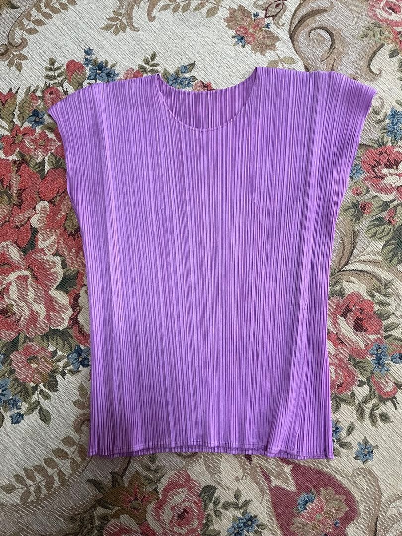 プリーツプリーズイッセイミヤケ トップス　ピンクパープル