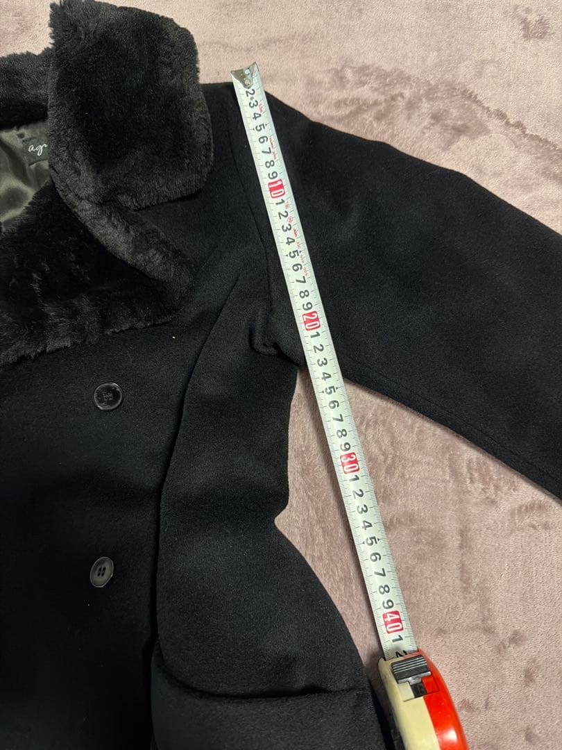 高級感 agnes b フランス製 アンゴラ50% ロングコート 38