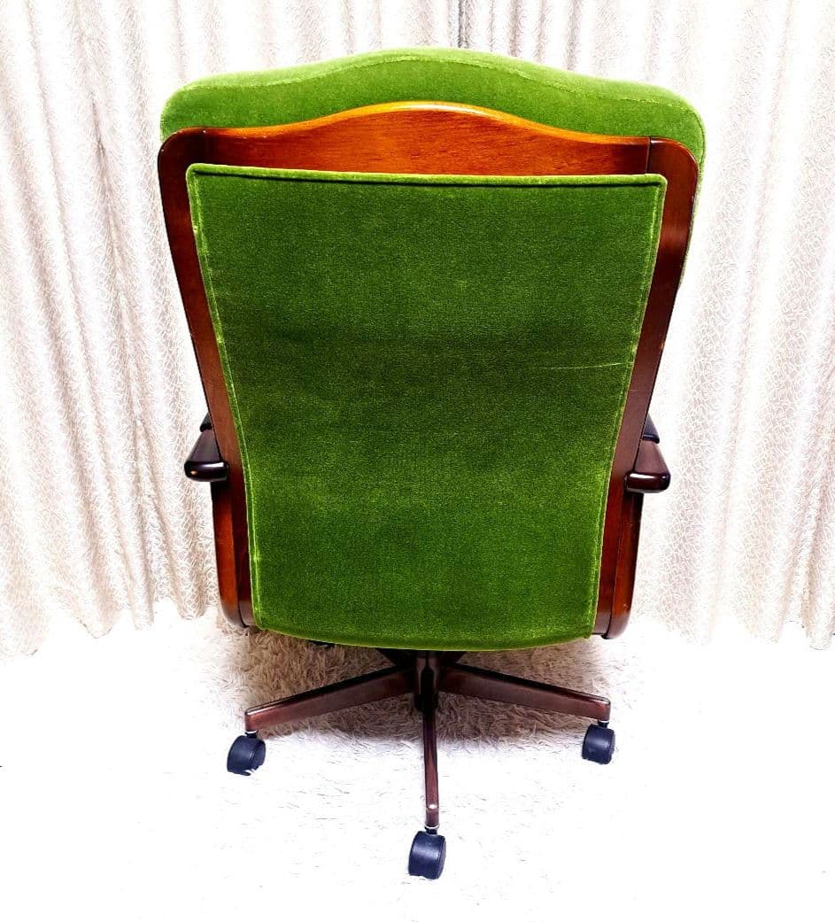 カリモク デスクチェア コロニアル モケットグリーン XC0650GK