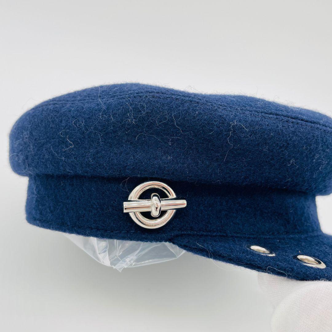 エルメス ヴォーバンセーラー キャスケット　帽子　キャップ ネイビー ウール