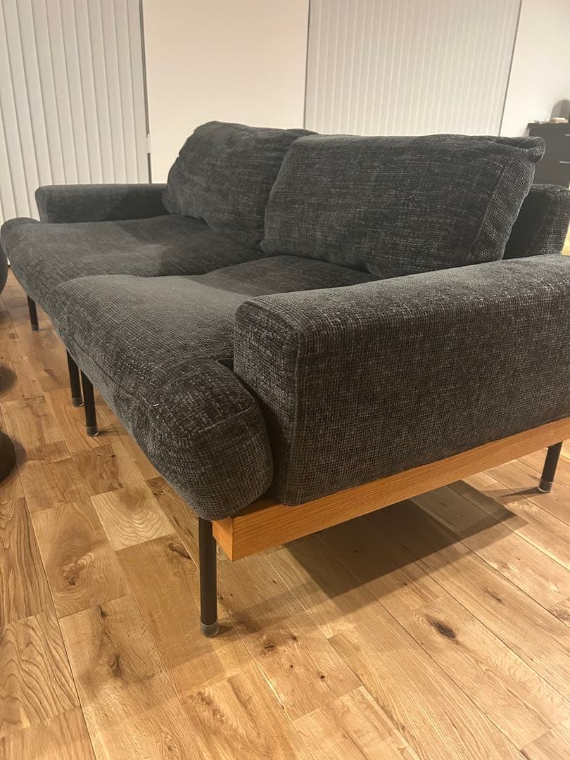 ファイン家具 fine kagu ソファ 2人掛け グリーングレー