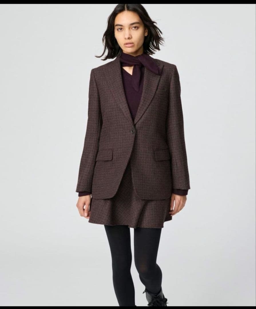 UNIQLO:C ツイードテーラードジャケット　S 新品タグ付き　ブラウン