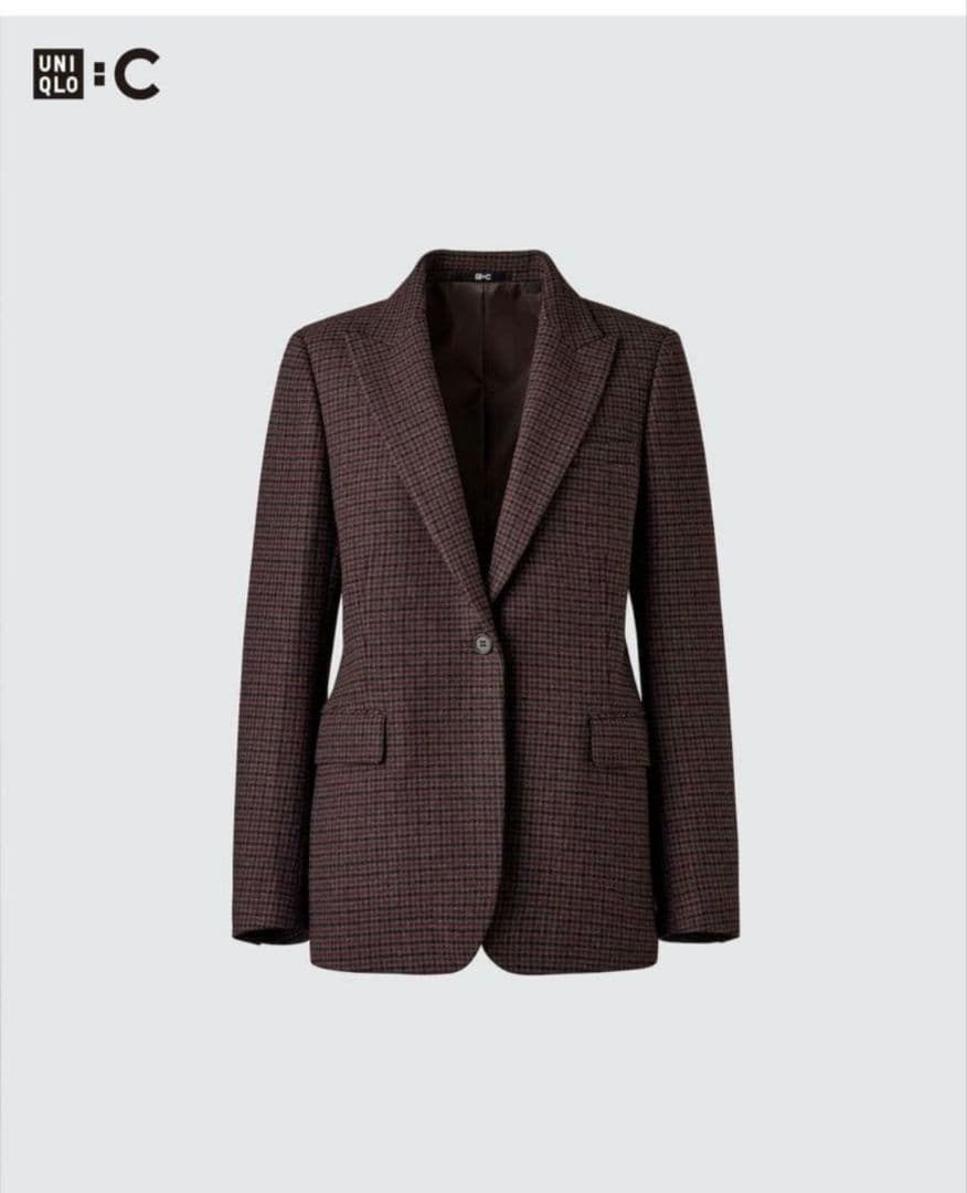 UNIQLO:C ツイードテーラードジャケット　S 新品タグ付き　ブラウン