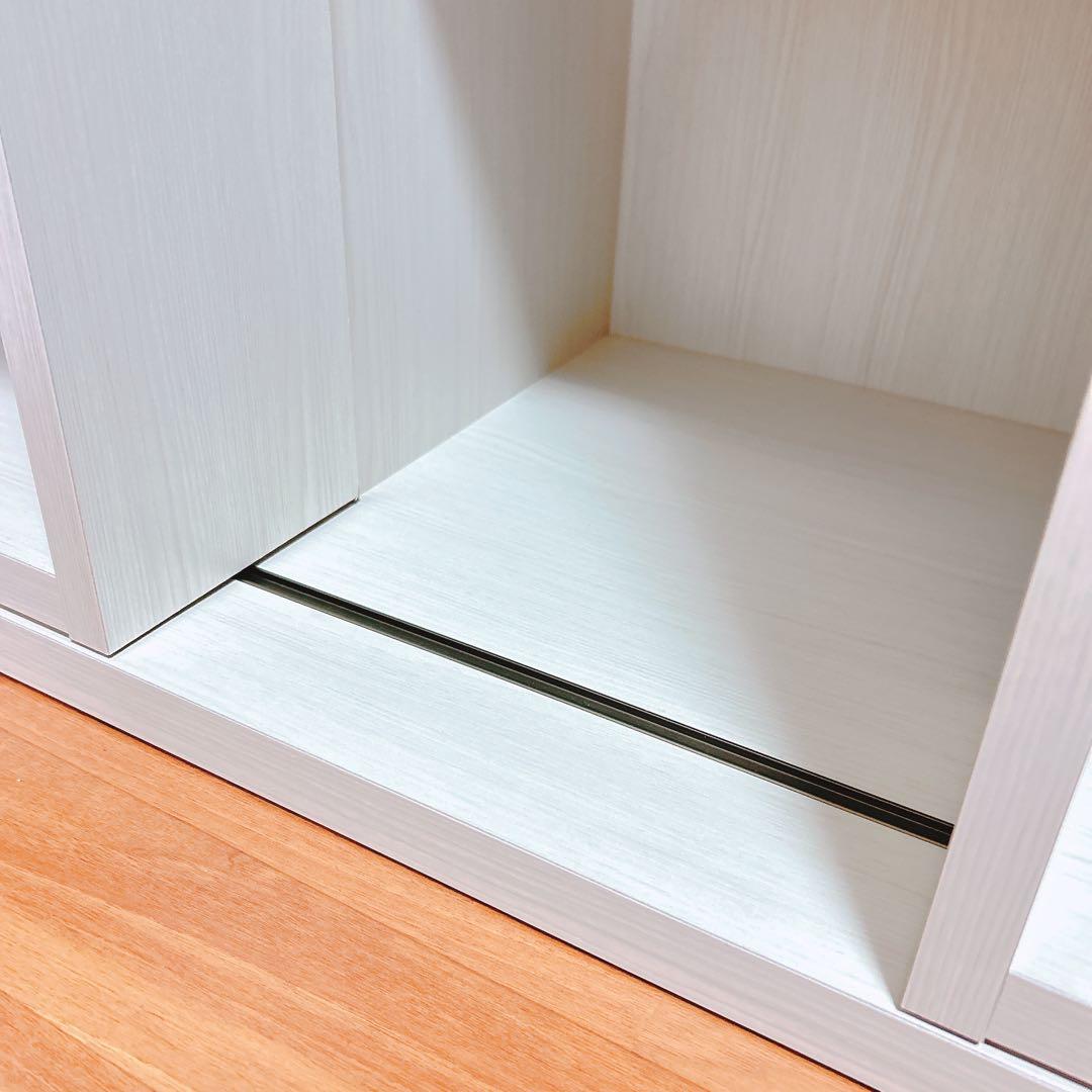 【美品】ニトリ Wスライド本棚 (M BS003 WW) 180cm L字金具付