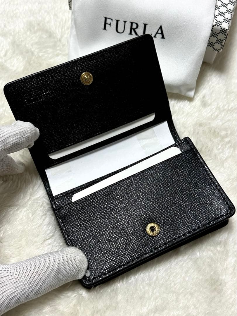 ✳︎新品✳︎ FURLA レザー マチ付き カードケース 名刺入れ 黒
