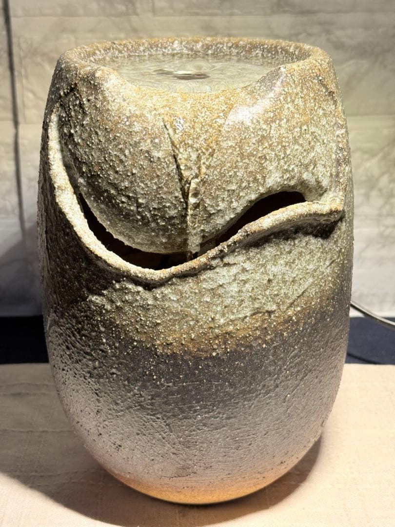 ☆美品☆信楽焼　電動つくばい 癒し