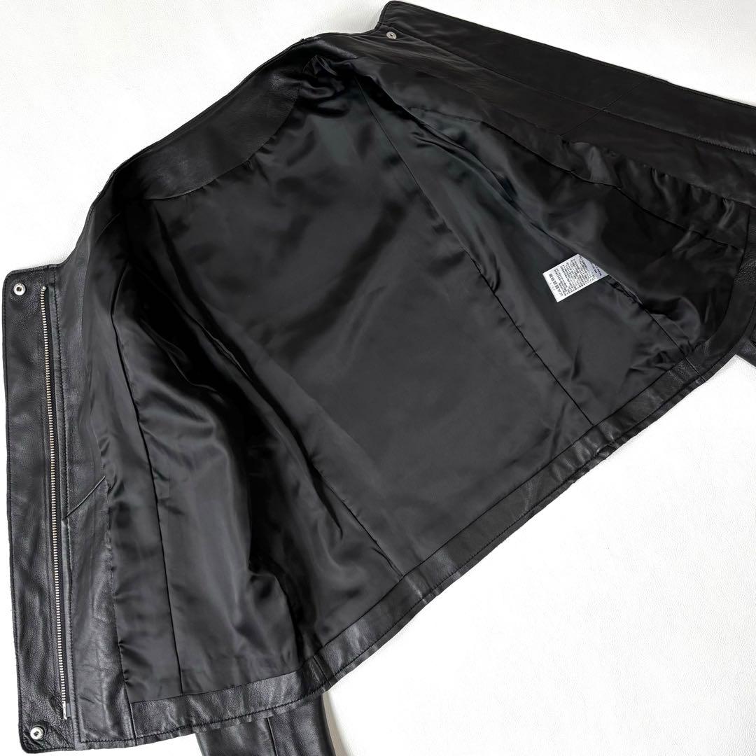 もりのがっこう ラムレザーノーカラージャケットブルゾン L