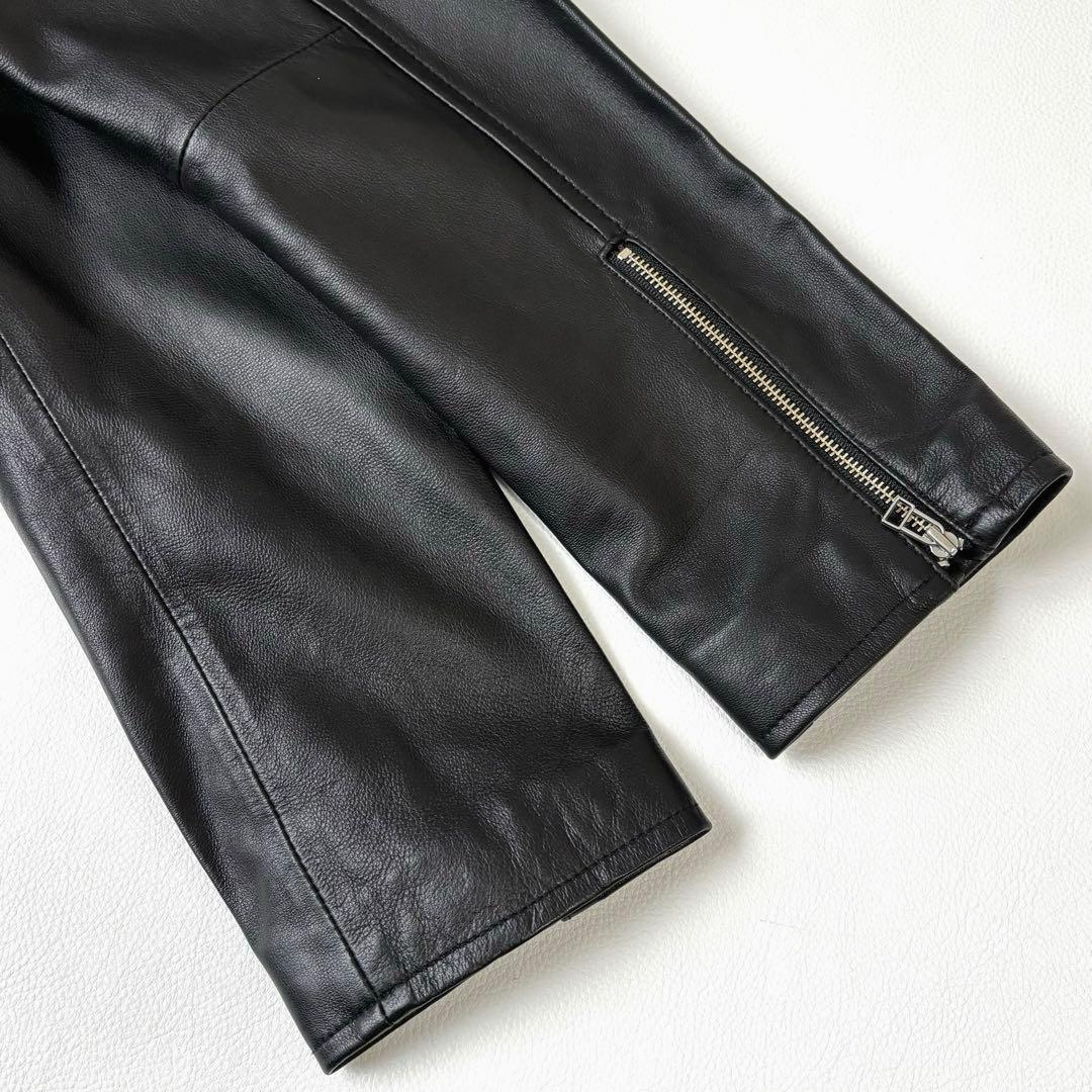 もりのがっこう ラムレザーノーカラージャケットブルゾン L