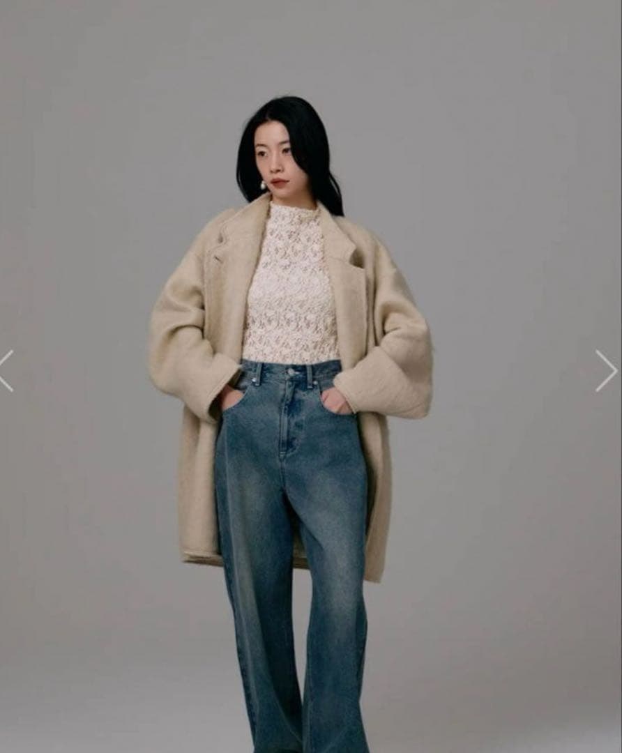 louren 完売品 shaggy half coat ベージュ　コート