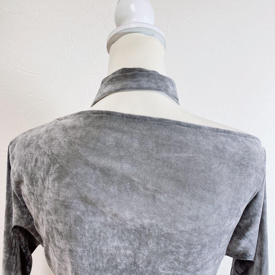 美品 CONSISTER VELOUR TIE TOP ベロアトップス タイ付き