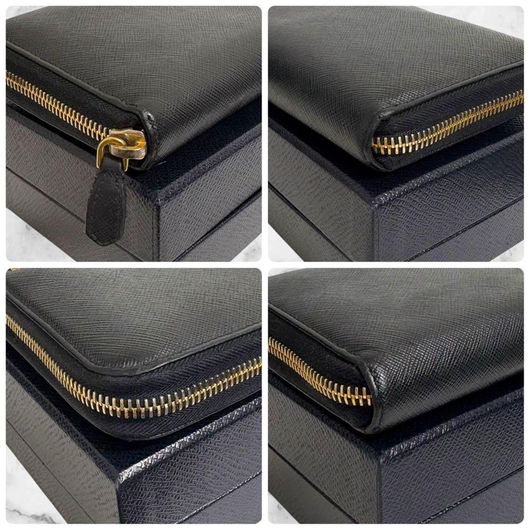 極上美品✨ PRADA プラダ サフィアーノ 長財布 ブラック　ラウンドジップ