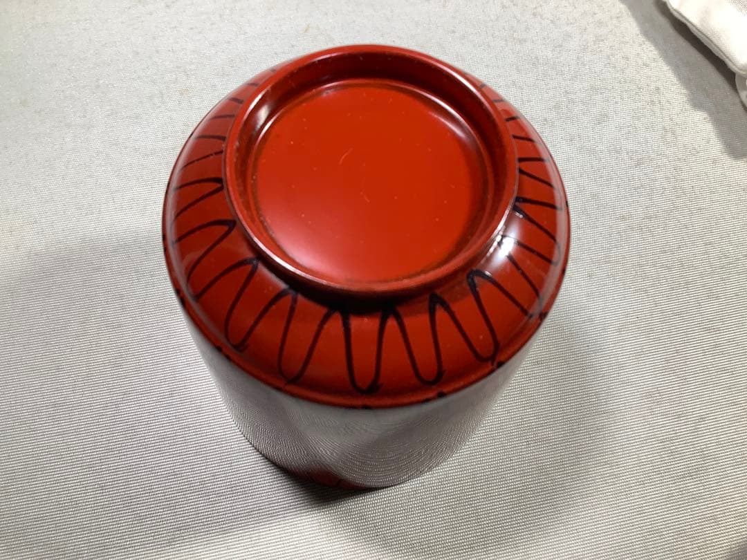 朱塗　黒網目　小吸物椀　茶会席　茶道具　送料無料