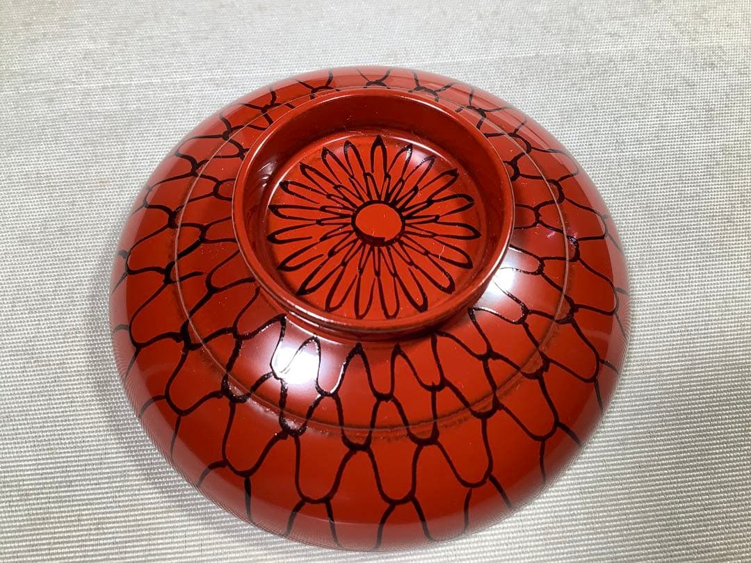 朱塗　黒網目　小吸物椀　茶会席　茶道具　送料無料