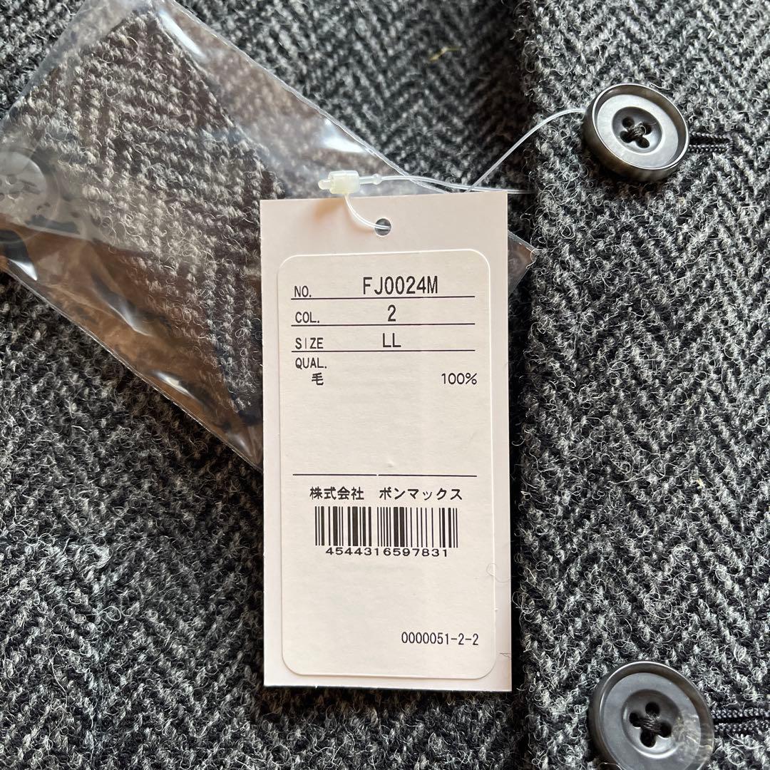 Harris Tweed／FACE MIX☆ヘリンボーン ジャケット グレーLL