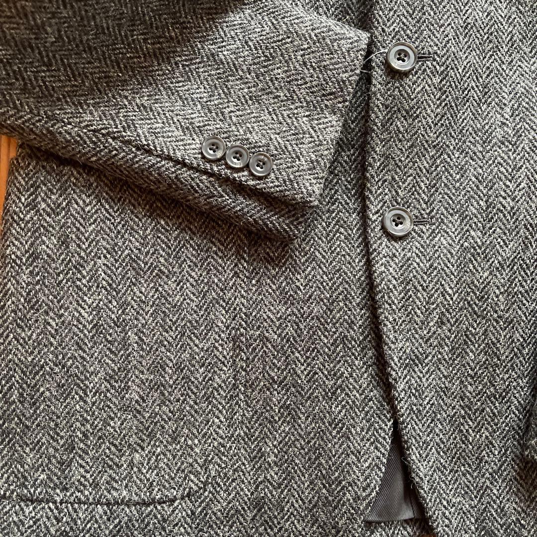 Harris Tweed／FACE MIX☆ヘリンボーン ジャケット グレーLL