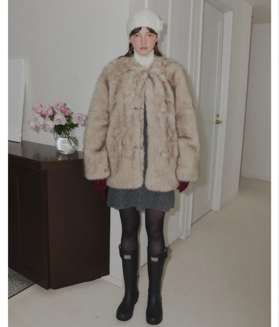 GIUNON カラーレススムースファーコート