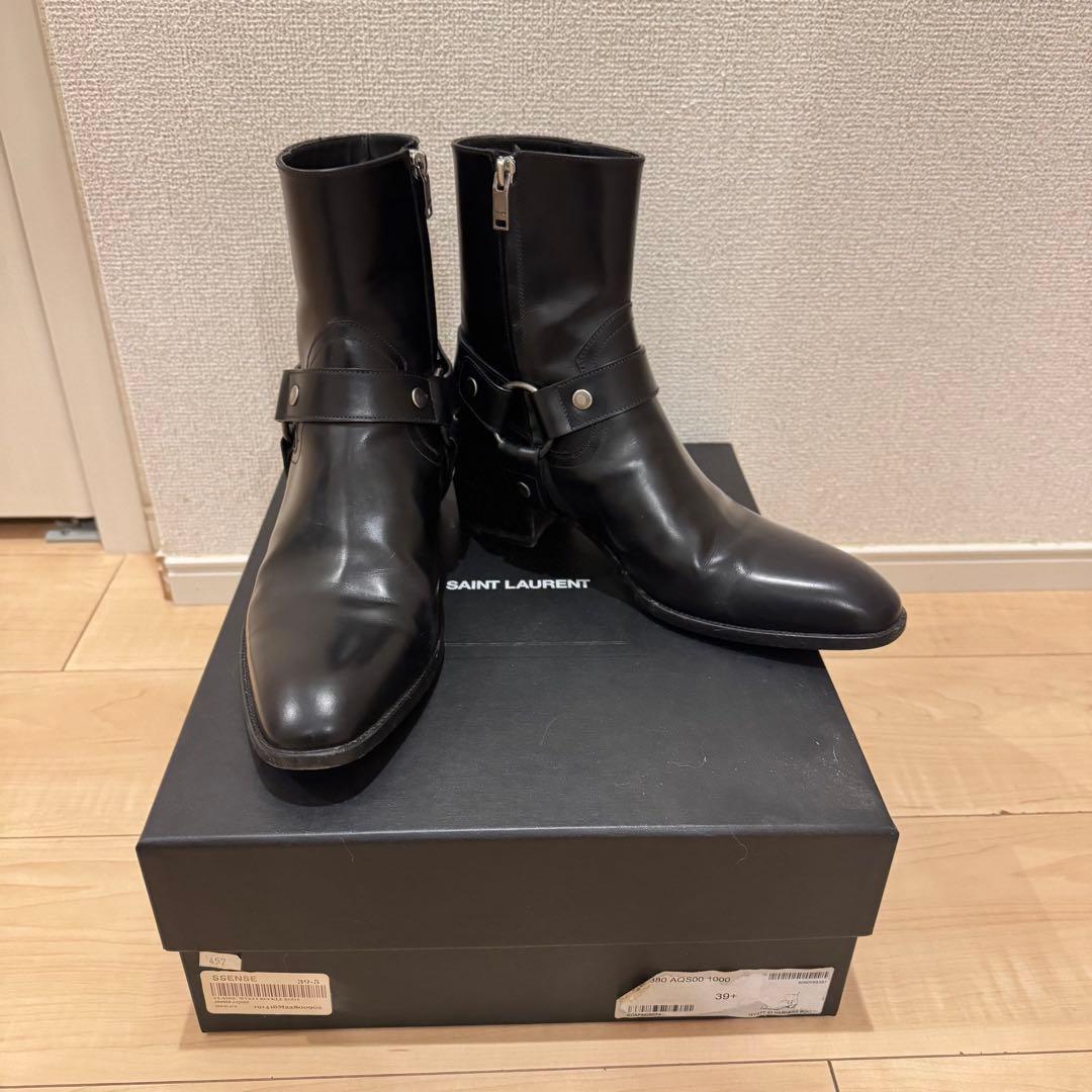 正規品 SAINT LAURENT サンローラン レザー リングブーツ39.5