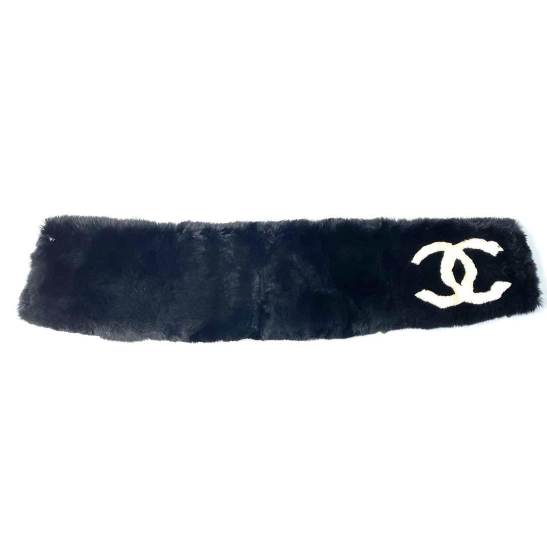 美品 シャネル CHANEL ココマーク ネックウォーマー マフラー ラパン