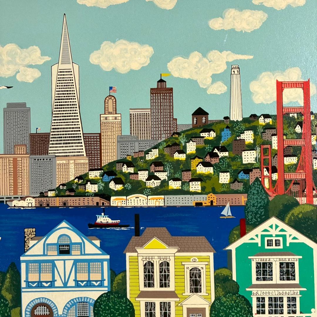 ジェーン・ウースター・スコット「サンフランシスコ」シルクスクリーン 直筆サイン入