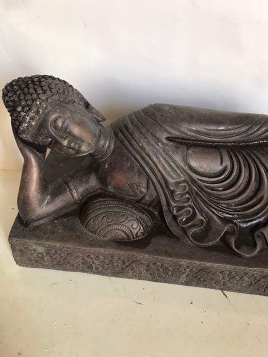 大日如來仏像，釋加寝仏風水，古銅製置物，長29.5cm，重3600克