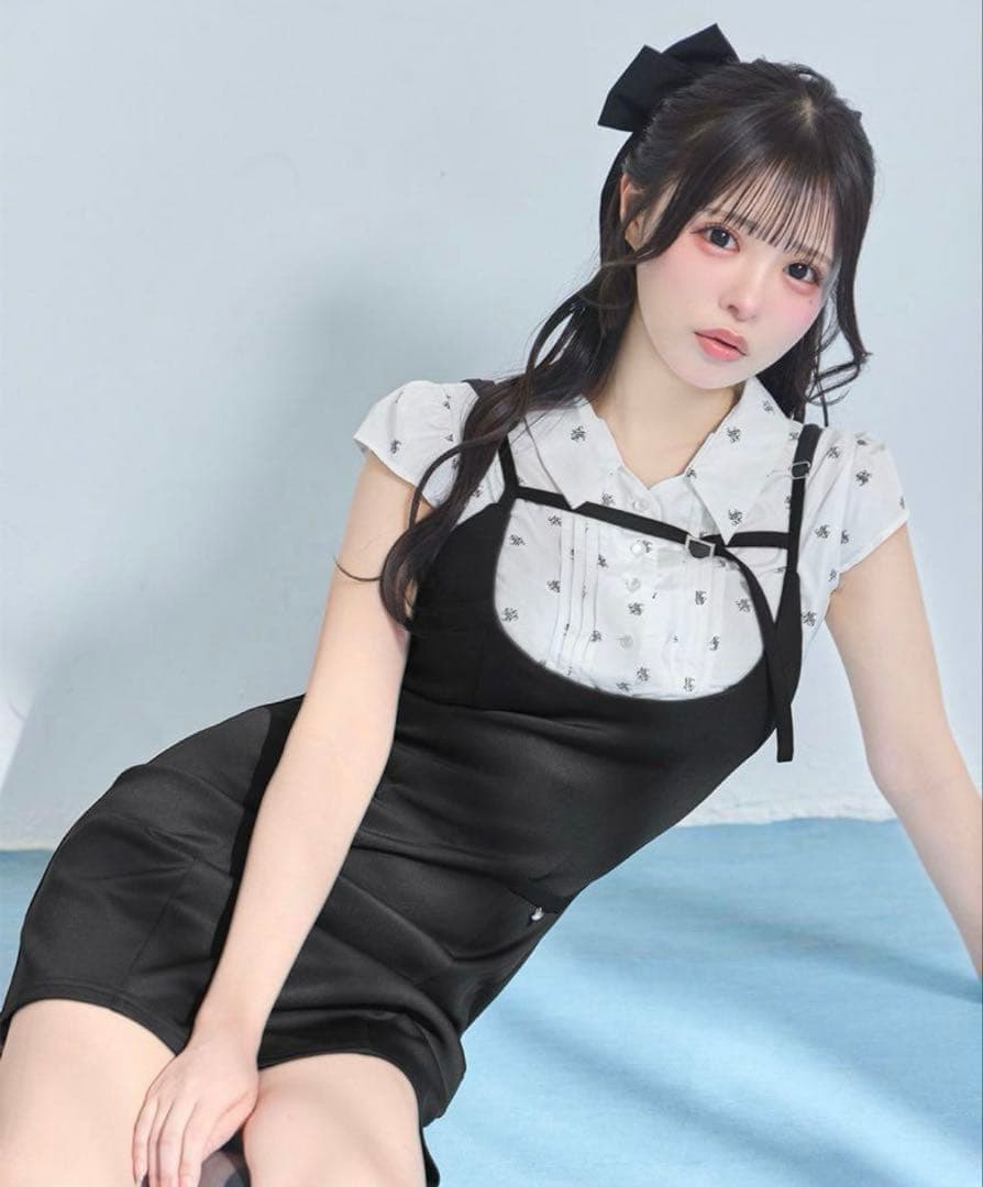 ミシェルマカロン シャツセットキャミワンピース xs