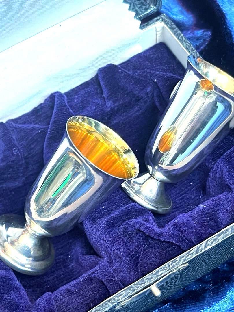 純銀　銀製　盃　酒杯　冷酒杯　食器　スターリング　シルバー　vintage