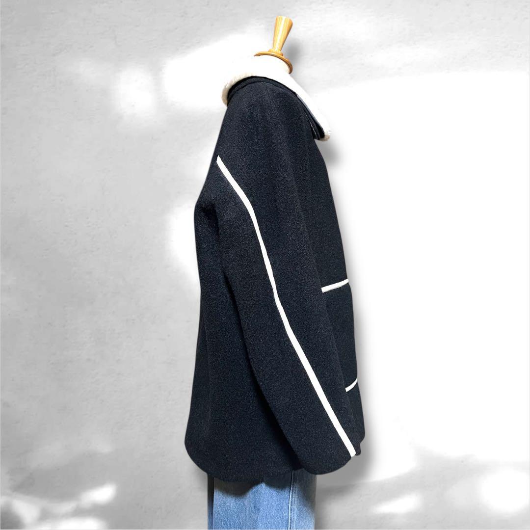 ♥️新品未使用♥️ MICALLEMICALLE ファー付きパイピング黒コート