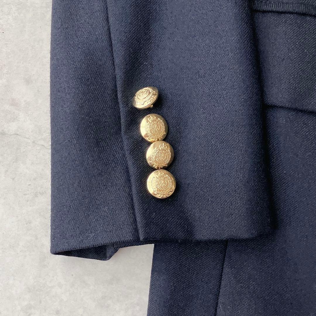 美品 ラルフローレン 紺ブレ ブレザー テーラードジャケット 金ボタンネイビー