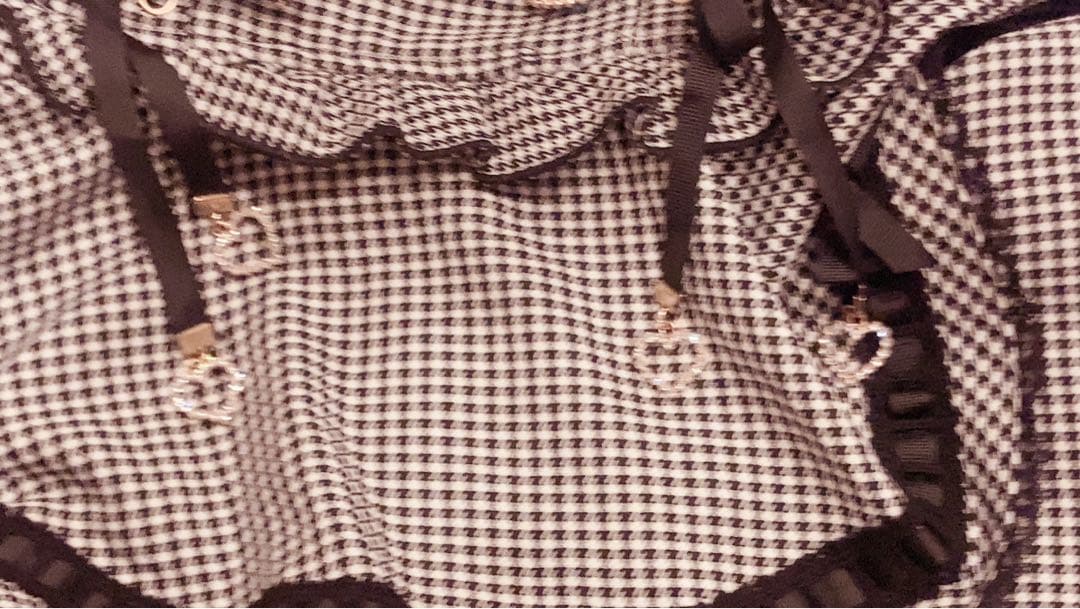 lizlisa はしごリボンチェックティアードスカパン