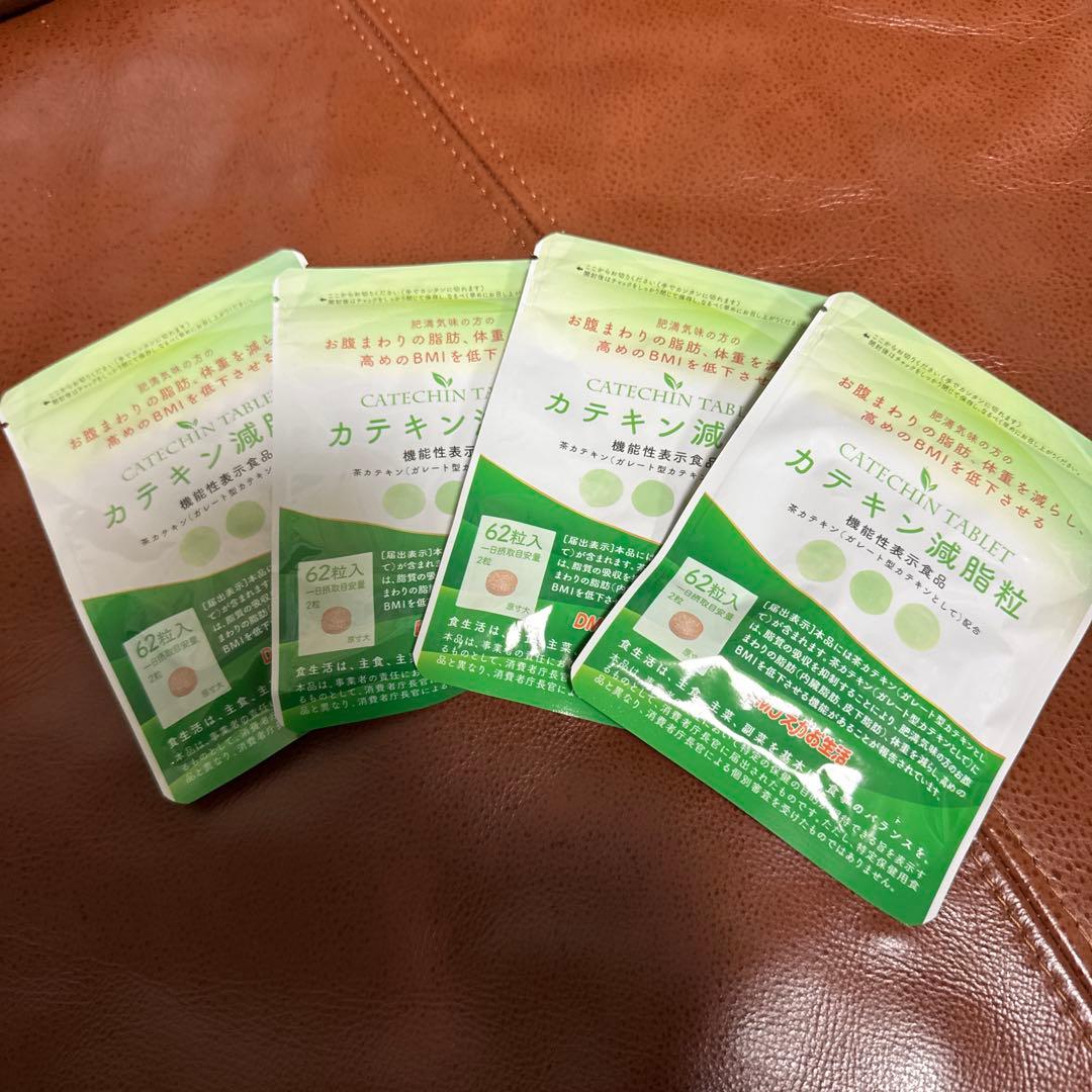 カテキン減脂粒　62粒　4袋　DMJえがお生活　ダイエット　サプリ