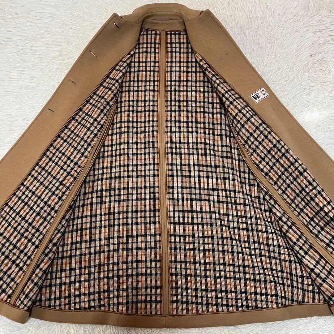 【美品】ダックス　裏地ハウスチェック　ウール　ケープコート　マントコート