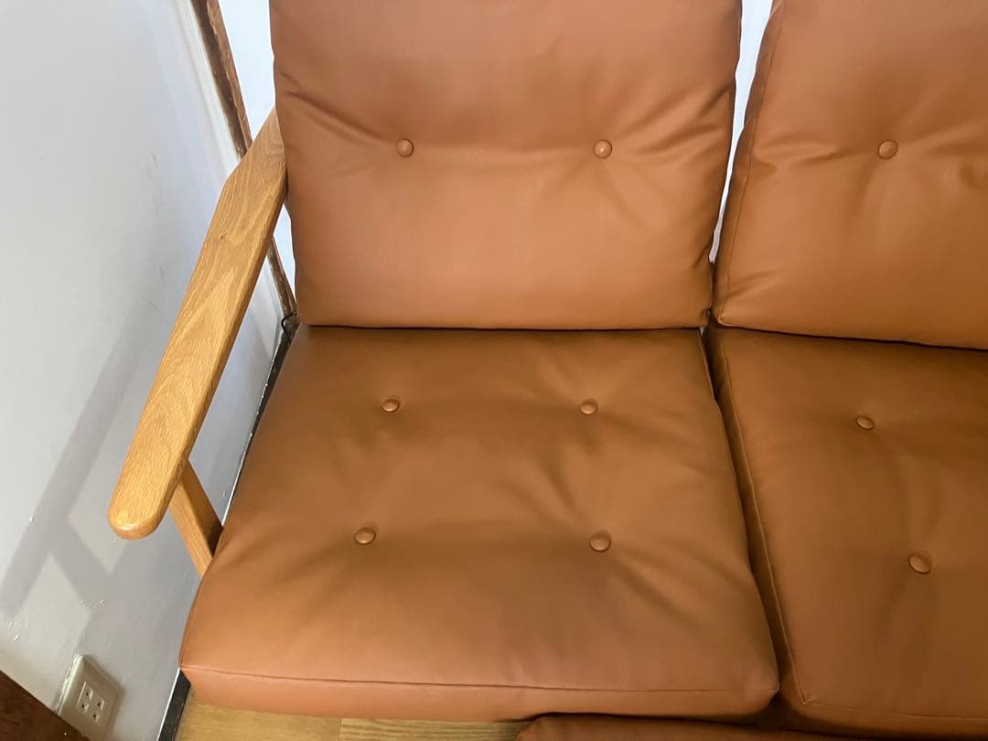 【使用頻度小】マルニ60 オークフレームチェア　2シーター　オットマン　セット