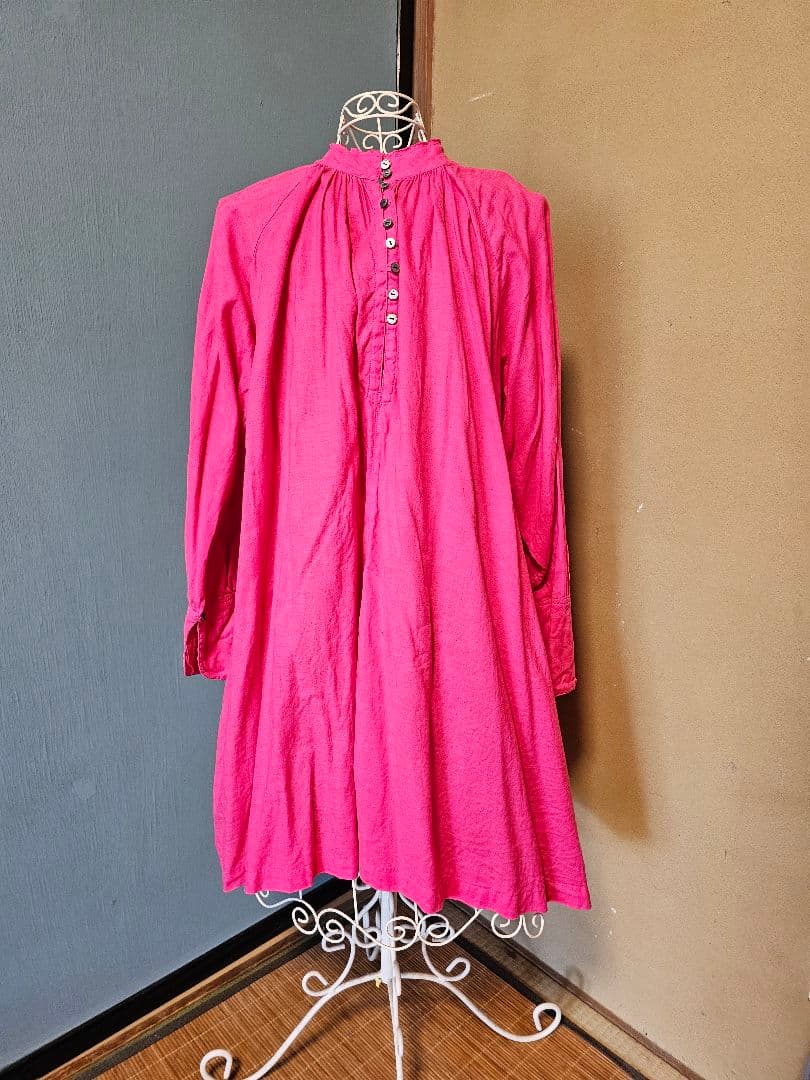 ネストローブ　NestRobe ラグランスリーブチュニック　ピンク