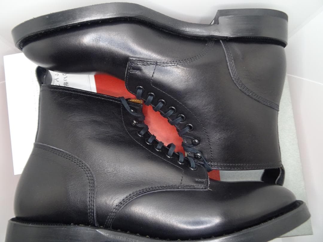 m*a様 リーガルレースアップブーツ黒24.5cmクロム鞣し栃木レザーグッドイヤ