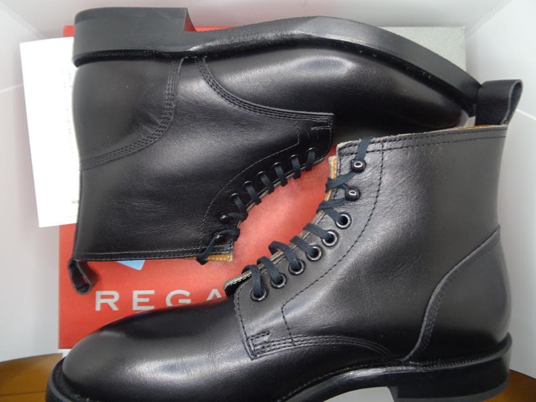 m*a様 リーガルレースアップブーツ黒24.5cmクロム鞣し栃木レザーグッドイヤ