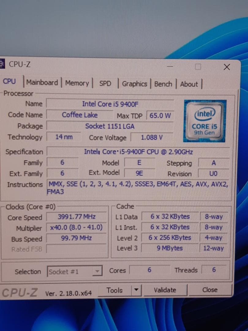 自作PC　第9世代 i5・8GB・128GB・GTX950・WIN11