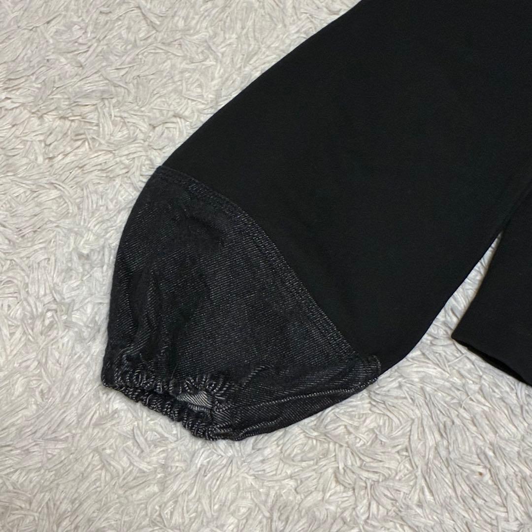 DIESEL ラインストーン デニム切替 ショート丈 黒 ブラック