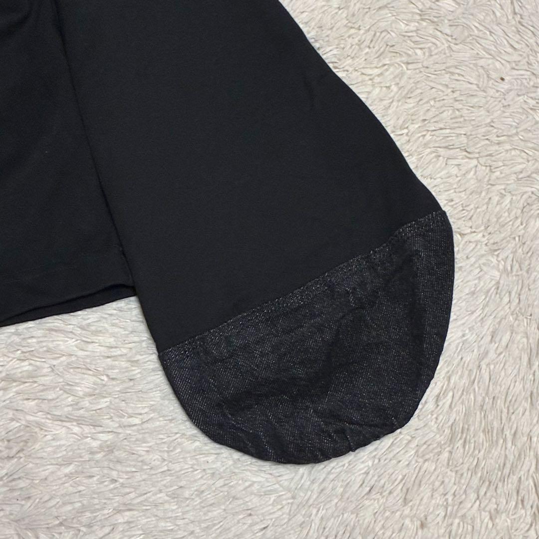 DIESEL ラインストーン デニム切替 ショート丈 黒 ブラック