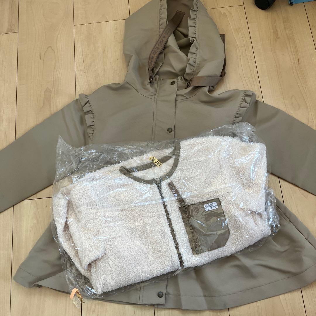 Mezzo Piano フリル付きジャケット グレー　120 二枚重ね