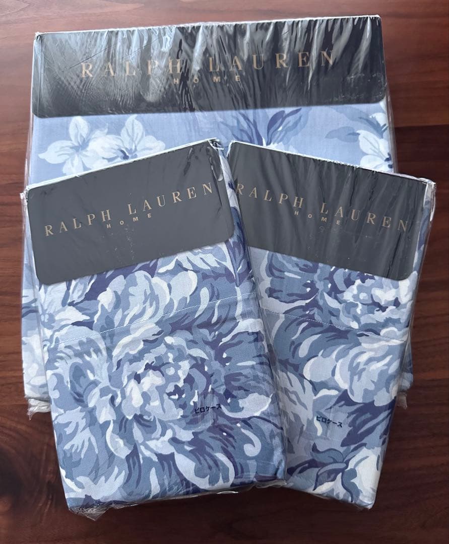 未使用ラルフローレン　シングルコンフォーターカバー&ピロケース2枚セット　青花柄