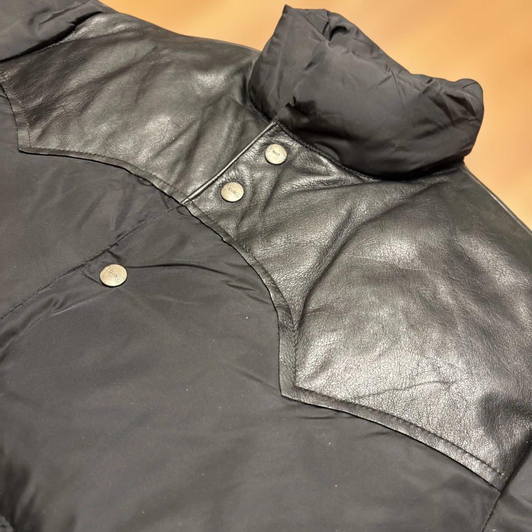 希少HbarC エイチバーシーブラック　レザー　ダウン　00's 未使用　M