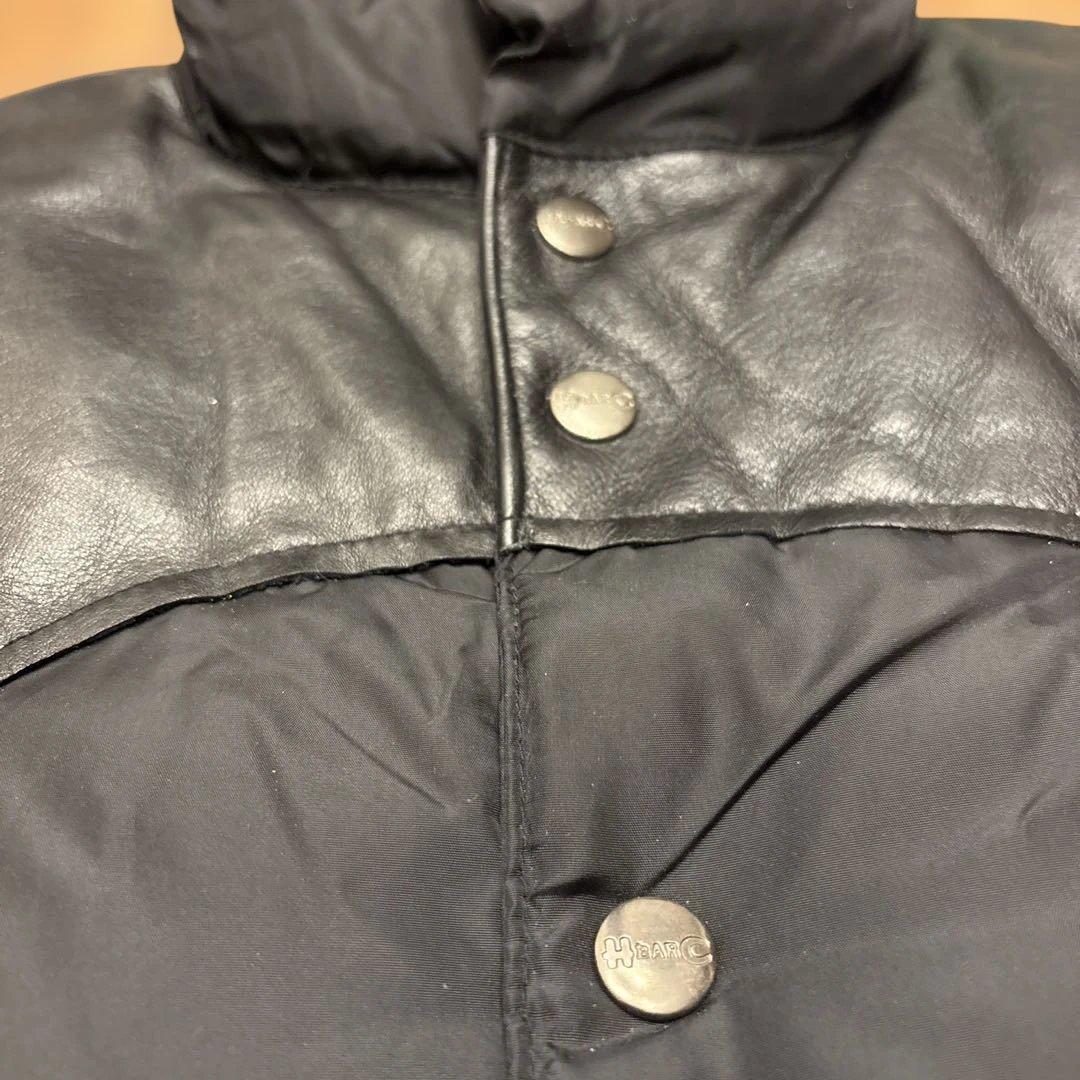 希少HbarC エイチバーシーブラック　レザー　ダウン　00's 未使用　M