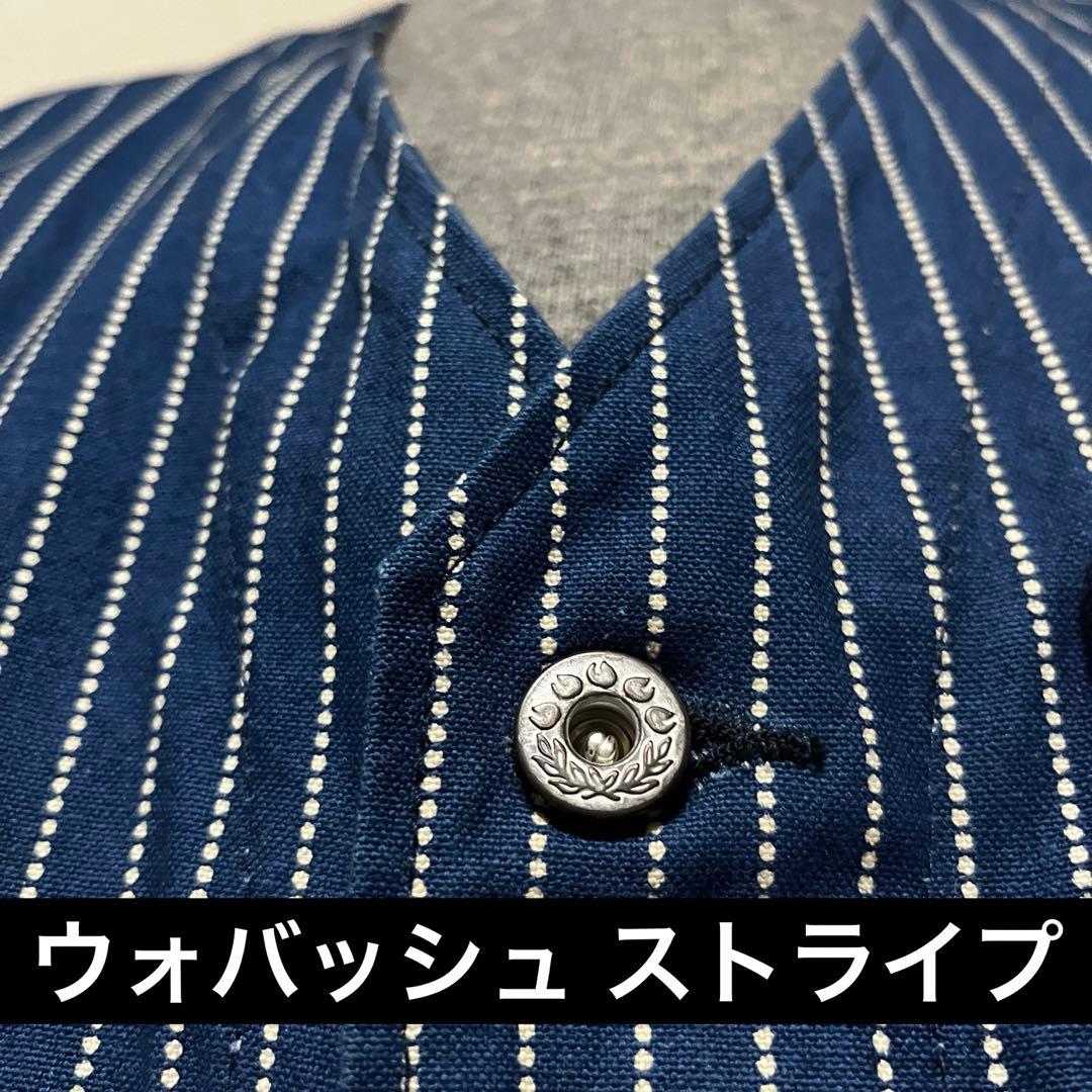 桃太郎ジーンズ　MOMOTARO JEANS ウォバッシュ　ストライプ　ベスト