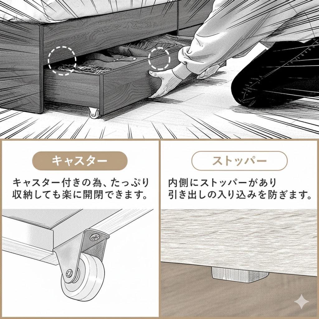 大容量収納付きヘッドボードベッド S　　シングルベット