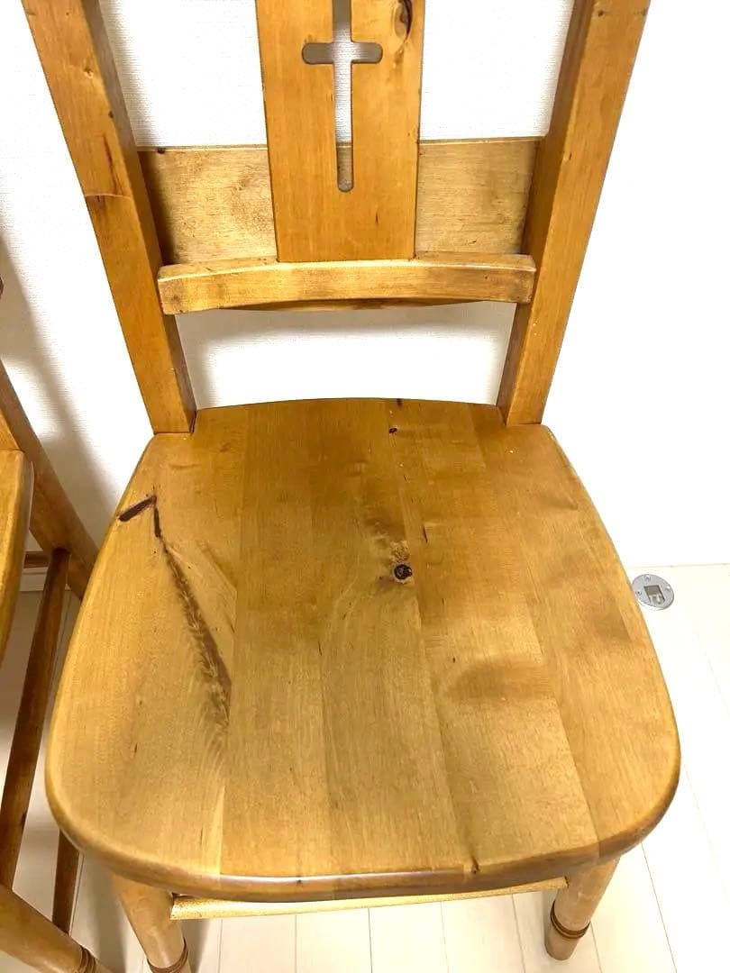 enfant チェア 2脚セット チャーチチェア ブックラック付き