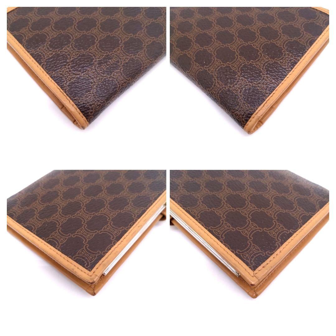 CELINE M12 長財布 がま口 マカダム柄 ヴィンテージ ブラウン