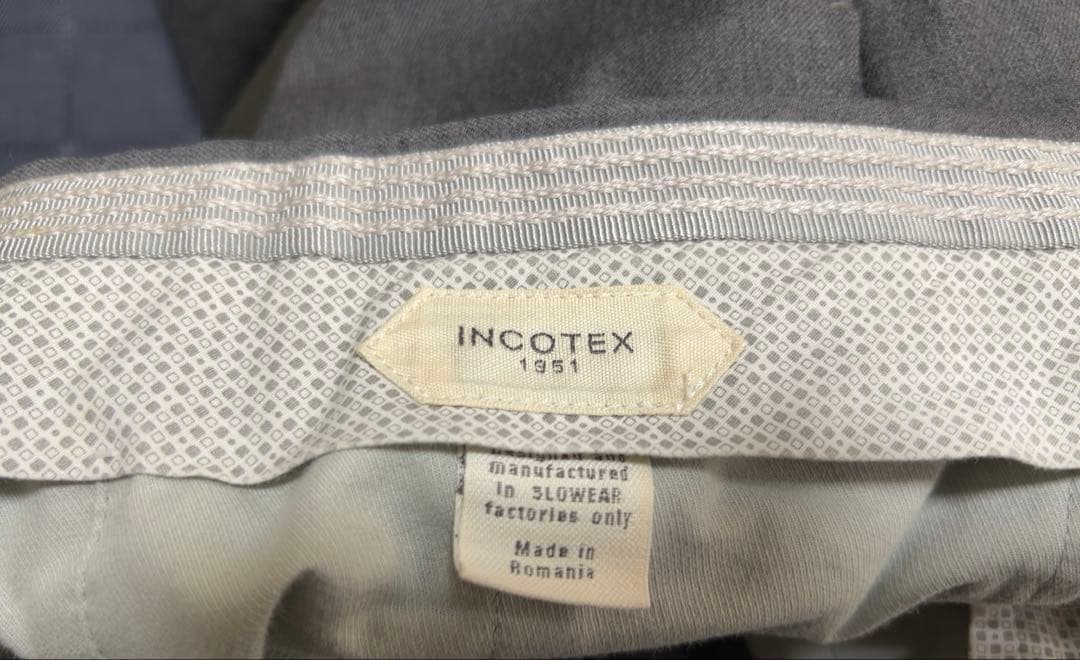 インコテックス　ウール　ライトグレー スラックス　裾ダブル　秋冬物
