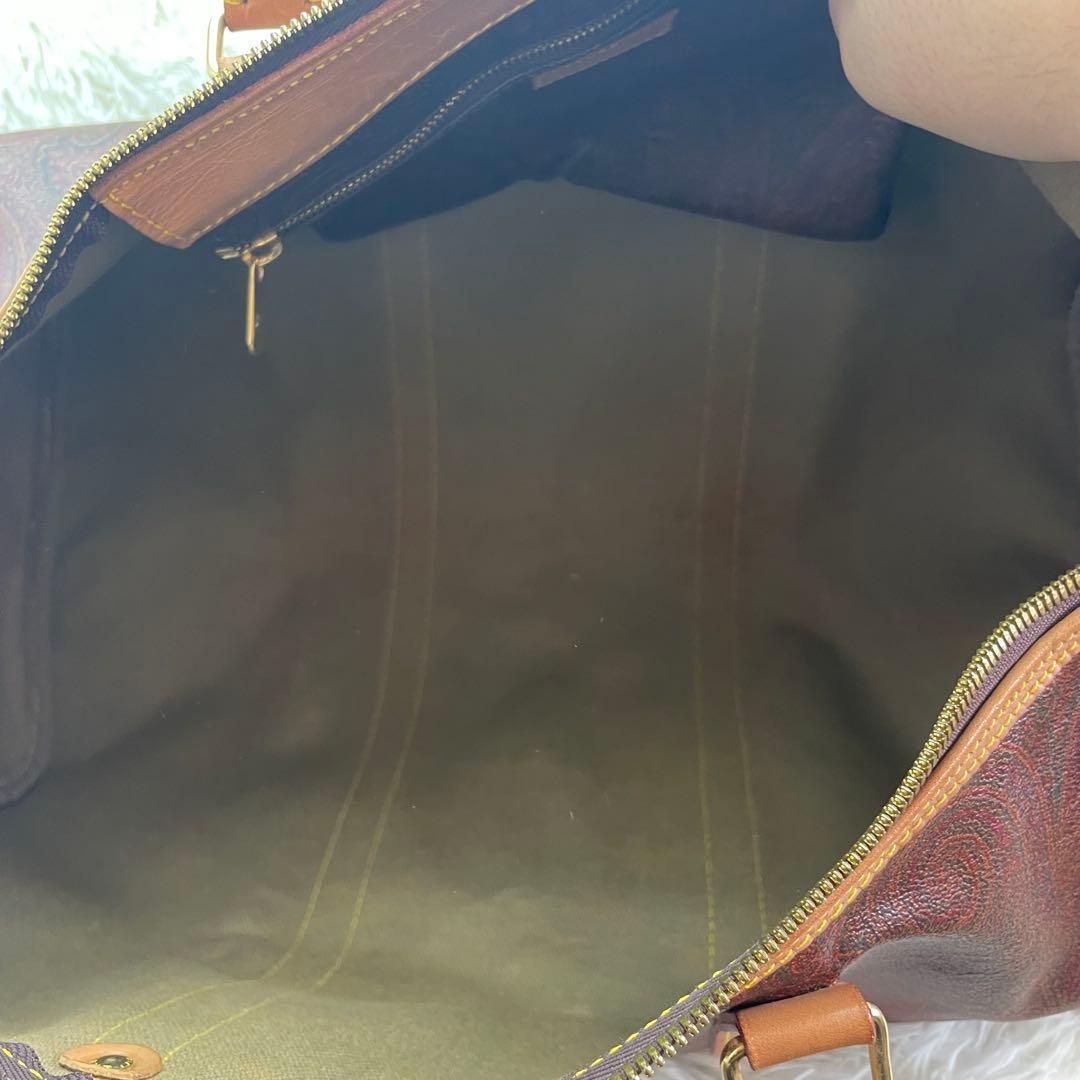 【大容量】エトロ ボストンバッグ 2way ペイズリー柄 ブラウン